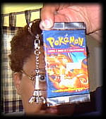 Eiffel Tower keychain and French Pokemon cards